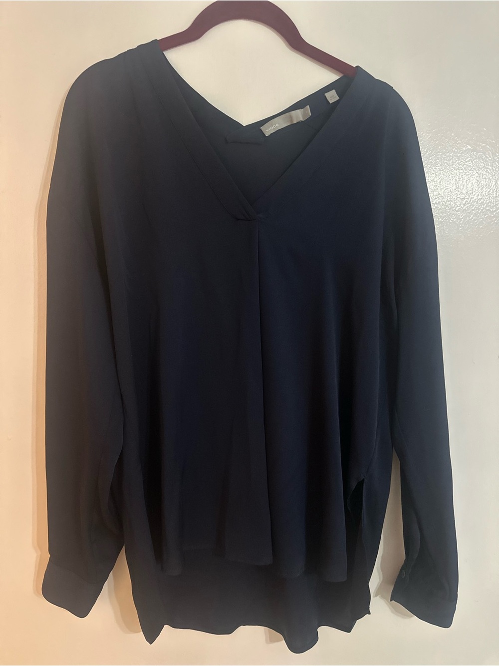 Vince Long Sleeve Blouse in Navy Blue